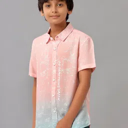 UNDER FOURTEEN ONLY Boys Abstract Printed Ombre Cotton Casual Shirt-picture-32