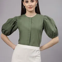 Style Quotient Puff Sleeves Shirt Style Top-picture-11