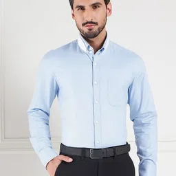 LOUIS STITCH Comfort Self Design Cotton Formal Shirt-image-3