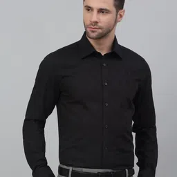 MUTAQINOTI Comfort Regular Fit Geometric Printed Cotton Formal Shirt-image-54