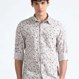 Flying Machine Floral Printed Cotton Opaque Casual Shirt-picture-17