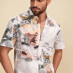 LOCOMOTIVE Premium Men Graphic Printed Relaxed Fit Shirt-image-60