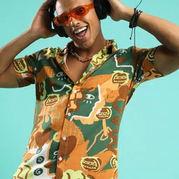 Campus Sutra Abstract Printed Classic Casual Shirt-image-24