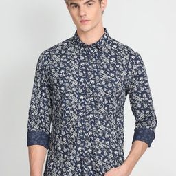 Flying Machine Floral Printed Pure Cotton Casual Shirt-picture-29