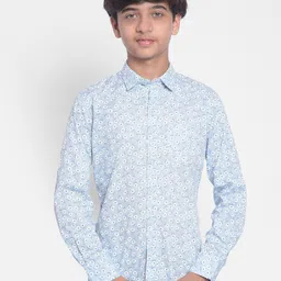 Crimsoune Club Boys Slim Fit Floral Printed Pure Cotton Casual Shirt-image-61