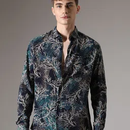 Banana Club Men Classic Floral Printed Spread Collar Casual Shirt-picture-26