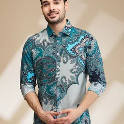 Being Human Men Slim Fit Floral Opaque Printed Casual Shirt-picture-45