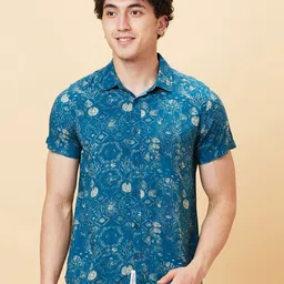 Being Human Slim Fit Floral Printed Spread Collar Opaque Casual Shirt image 1