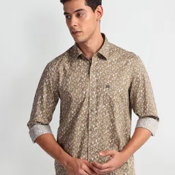 Arrow Sport Slim Fit Floral Printed Cotton Twill Shirt-picture-29