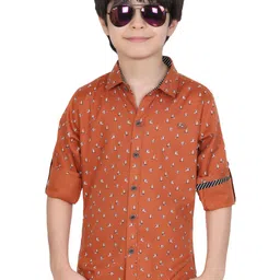 BAESD Boys Classic Conversational Printed Spread Collar Cotton Casual Shirt-picture-27