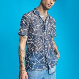 FREAKINS Cuban Collar Printed Casual Shirt-picture-5