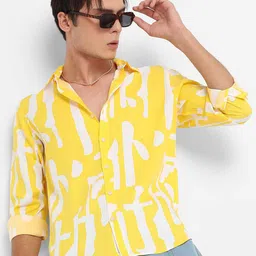 Campus Sutra Classic Abstract Printed Spread Collar Casual Shirt-picture-16