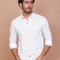 RAVINIK Men Slim Fit Opaque Printed Casual Shirt-picture-27