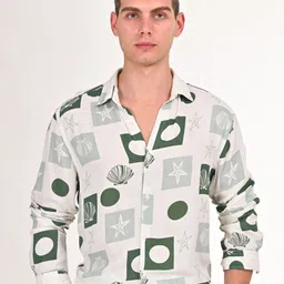 POE Men Smart Spread Collar Conversational Printed Slim Fit Casual Shirt-picture-33