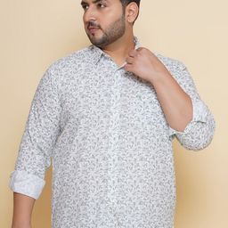 John Pride Plus Size Floral Printed Cotton Casual Shirt-picture-39