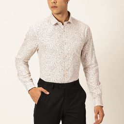 Thomas Scott Spread Collar Long Sleeves Premium Slim Fit Geometric Printed Formal Shirt-picture-26