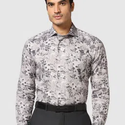 Blackberrys India Slim Floral Printed Cotton Slim Fit Cutaway Collar Formal Shirt-picture-21