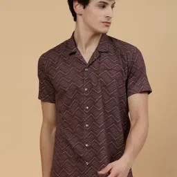 JADEBERRY Standard Ethnic Motifs Printed Club Collar Cotton Casual Shirt-picture-30