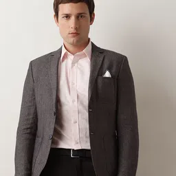 SELECTED Slim Fit Self Design Checked Pure Cotton Formal Shirt-picture-41