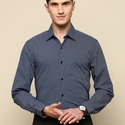 INVICTUS Spread Collar Standard Slim Fit Cotton Opaque Printed Formal Shirt-picture-28