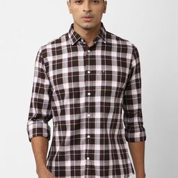 Van Heusen Sport Slim Fit Tartan Checked Pure Cotton Casual Shirt-picture-42