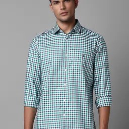 Louis Philippe Sport Slim Fit Spread Collar Checked Cotton Casual Shirt-picture-13