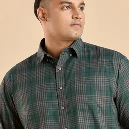 Big Hello - The Plus Life Tartan Checks Cotton Casual Shirt image 2