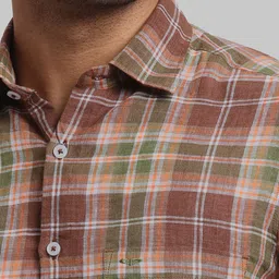 ColorPlus Tartan Checks Opaque Linen Casual Shirt image 2