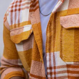 Powerlook India Slim Tartan Checks Spread Collar Oversized Casual Shirt image 4