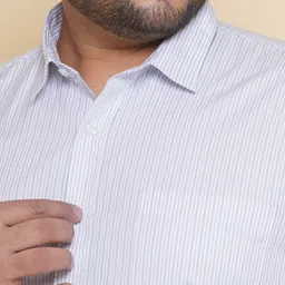John Pride Plus Size Vertical Striped Pure Cotton Shirt image 5