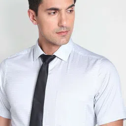 Arrow Horizontal Striped Twill Formal Pure Cotton Shirt image 2