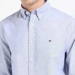 Tommy Hilfiger Men Button-Down Collar Solid Cotton Casual Shirt image 5