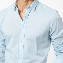 RARE RABBIT Men Flees Slim Fit Spread Collar Cotton Shirt image 3