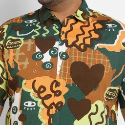 Instafab Plus Classic Printed Spread Collar Casual Shirt image 5