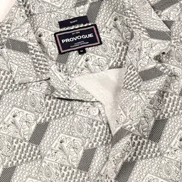 Provogue Slim Fit Cuban Collar Printed Cotton Casual Shirt image 5
