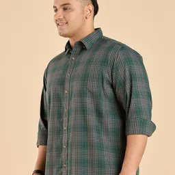 Big Hello - The Plus Life Tartan Checks Cotton Casual Shirt image 3