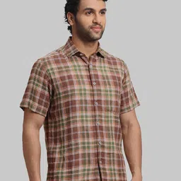 ColorPlus Tartan Checks Opaque Linen Casual Shirt image 3