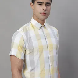 JAINISH Classic Checked Spread Collar Cotton Formal Shirt image 5