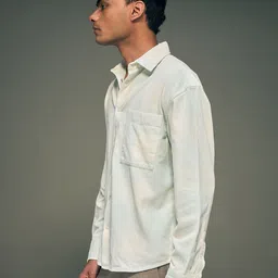 Flying Machine Men Spread Collar Textured Cotton Casual Shirt image 5