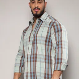 Instafab Plus Size Tartan Checked Classic Regular Fit Cotton Casual Shirt image 3