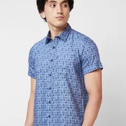 SPYKAR Spread Collar Short Sleeves Geometric Printed Cotton Casual Shirt image 3