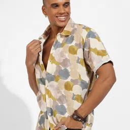 Campus Sutra Classic Abstract Printed Cotton Casual Shirt image 3
