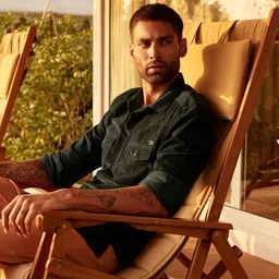 Andamen Front Pocket Regular Fit Corduroy Shirt image 4