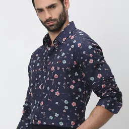 Mufti Plus Size Trim Slim Fit Floral Printed Casual Shirt image 3