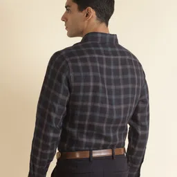 Andamen Tartan Checks Premium Slim Fit Linen Formal Shirt image 3