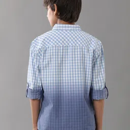 UNDER FOURTEEN ONLY Boys Gingham Checks Cotton Casual Shirt image 2