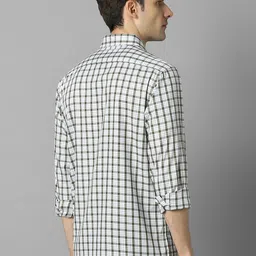 Louis Philippe Sport Spread Collar Slim Fit Checked Cotton Opaque Casual Shirt image 4