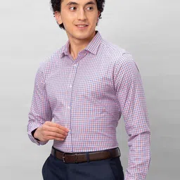 Park Avenue Slim Fit Micro Checked Spread Collar Cotton Formal Shirt image 2