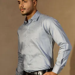 DENNISON Checked Spread Collar Cotton Formal Smart Shirt image 4