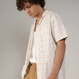 Campus Sutra Classic Geometric Embroidered Casual Shirt image 3